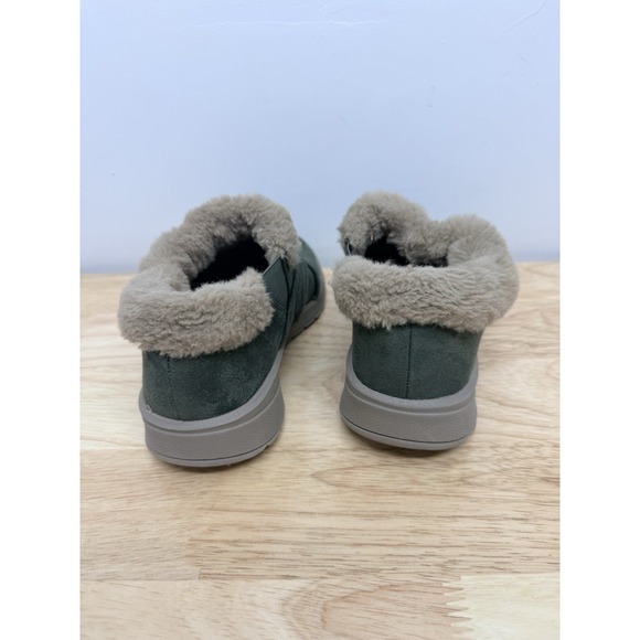 Bzees Genie Olive Green Microsuede Upper Faux Fur Trim Ankle Boots Size 7 #62 - Picture 5 of 9